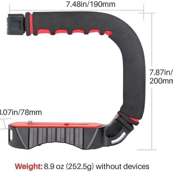 Ulanzi U-Grip Pro Triple Cold Shoe Bracket Handheld Stabilizer DSLR/Smartphone - Picture 6 of 6